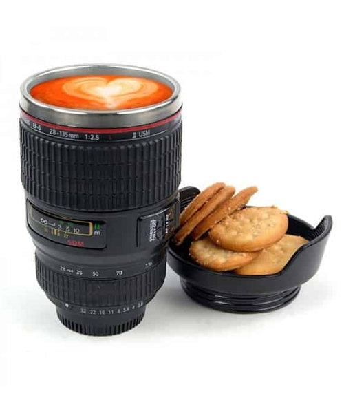 Kameralinse Kaffeebecher